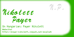 nikolett payer business card